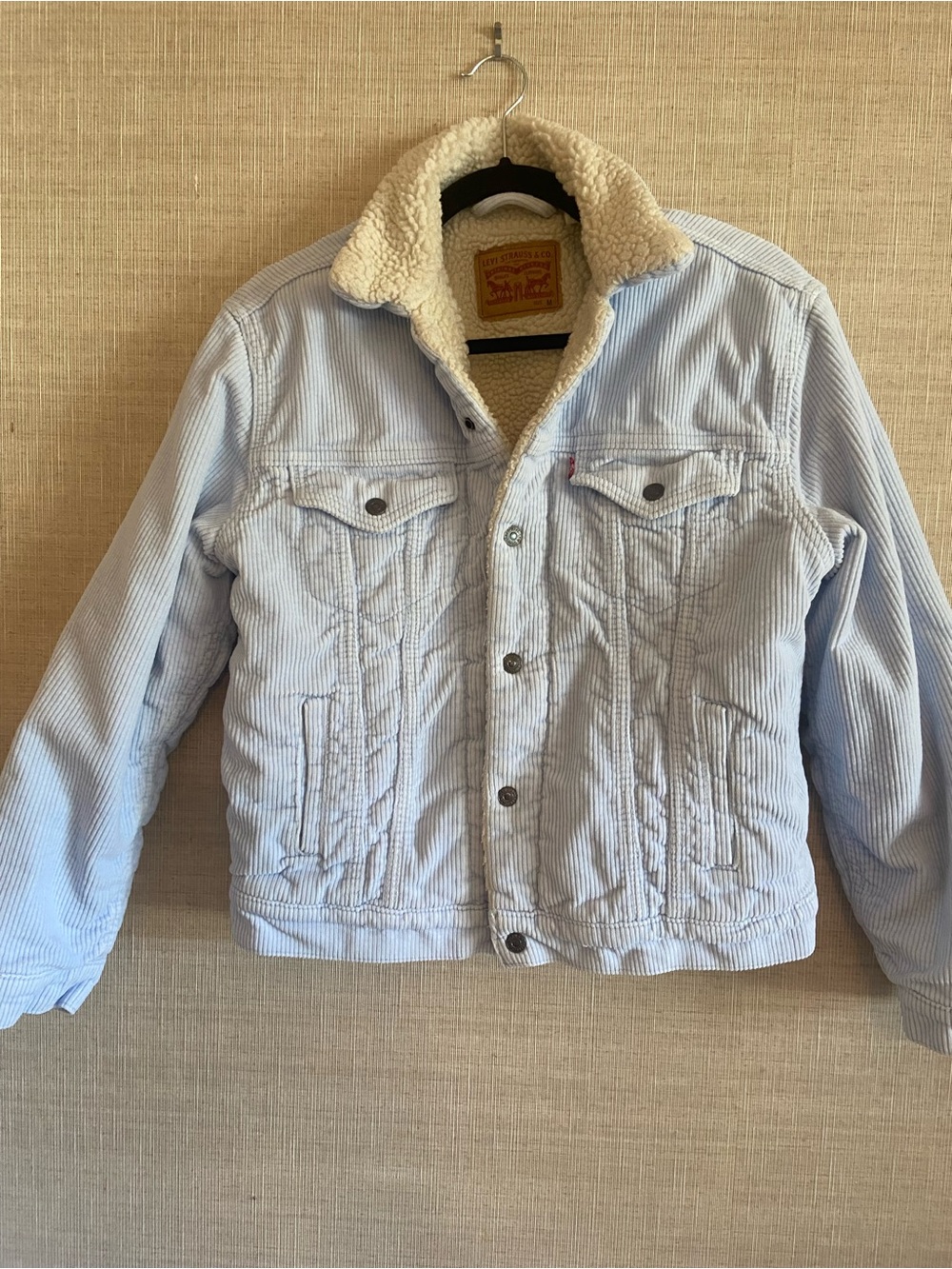 Levi's Light Blue Corduroy Sherpa Collar Jacket